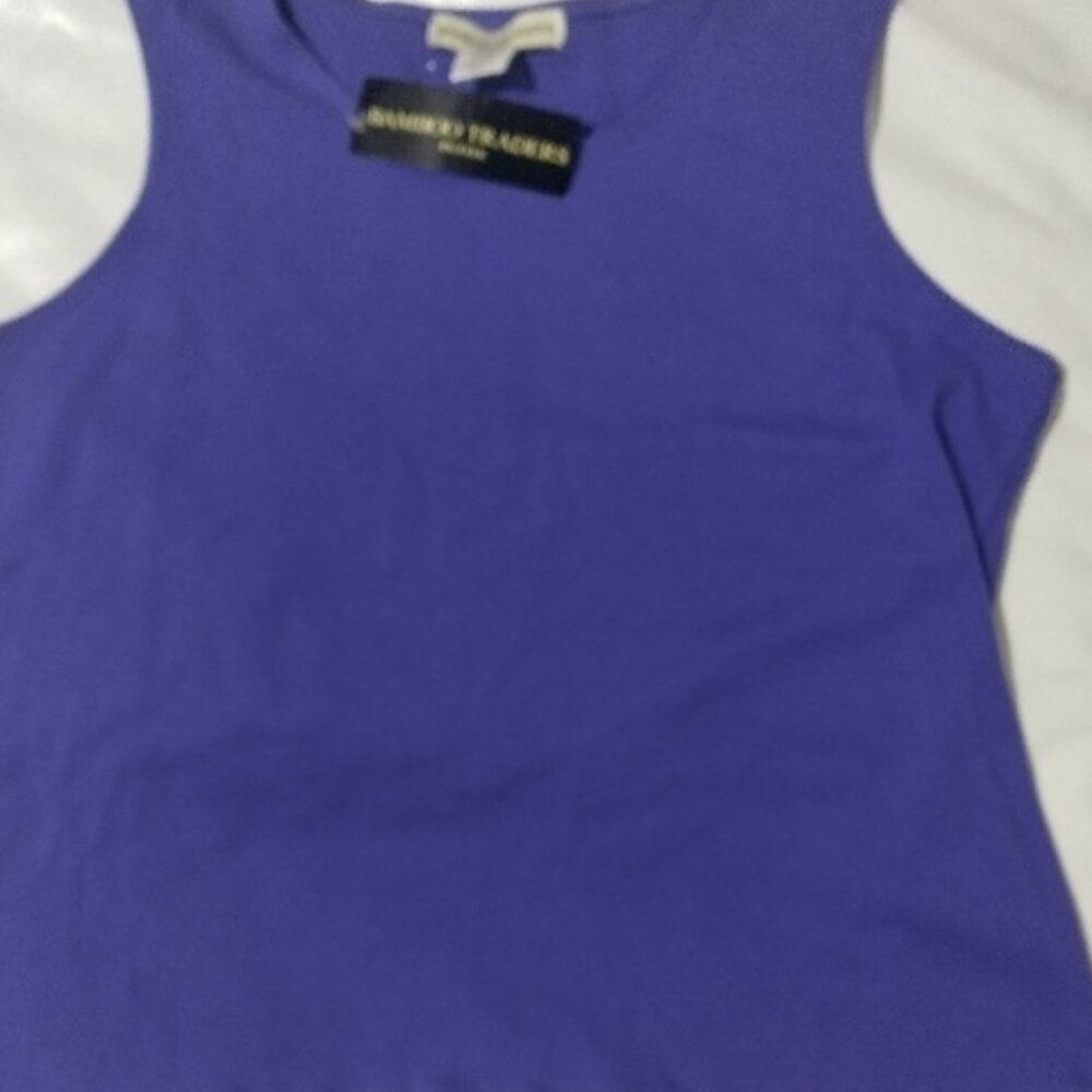 Bamboo Traders Sleeveless Purple Blue Crop Tank Top